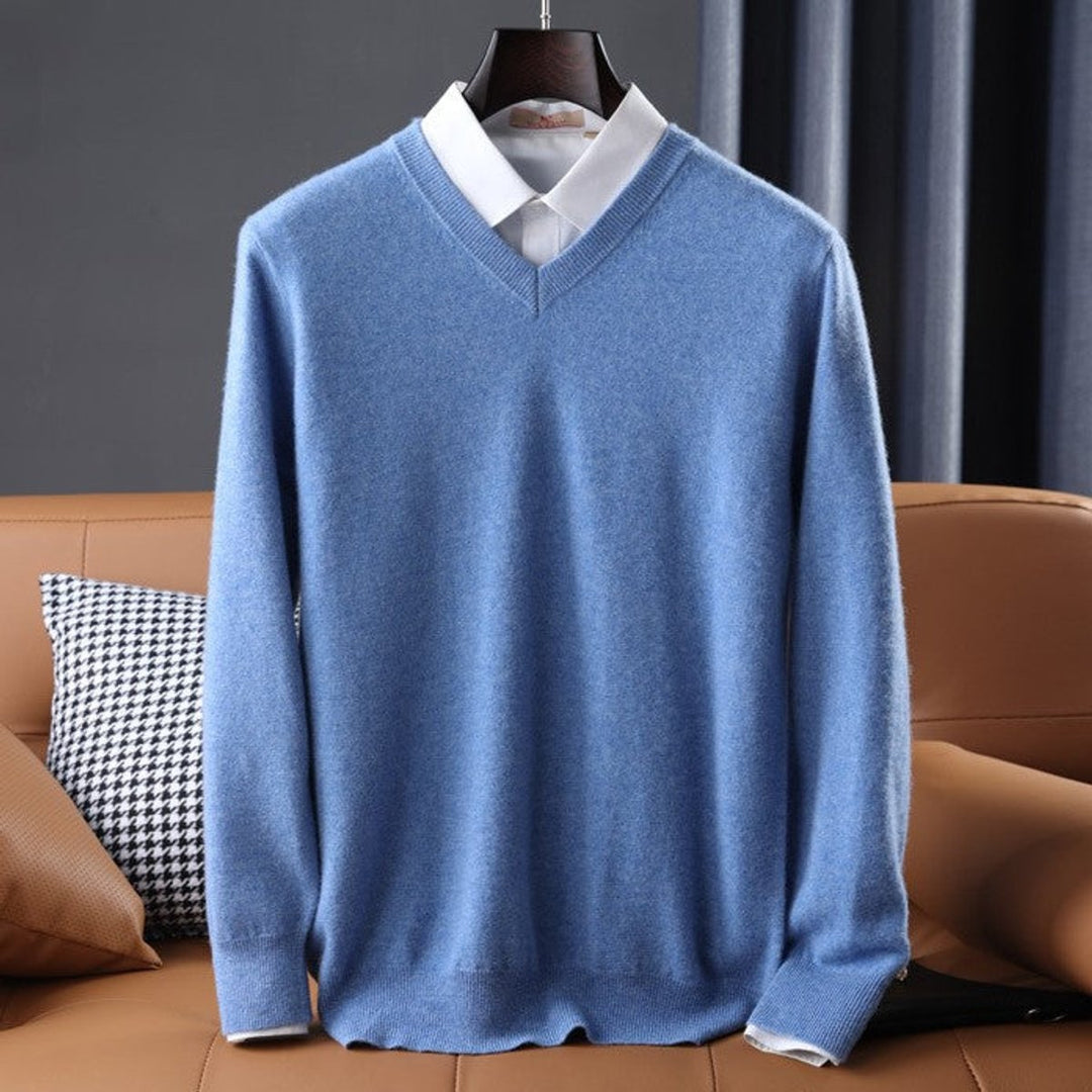 Oliver | Men's V-Neck Cashmere Blend Knitted Jumper Pullover