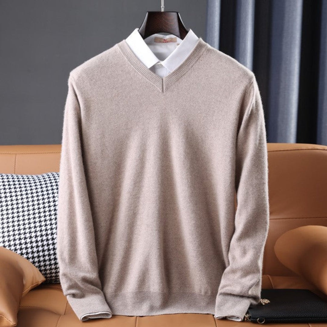 Oliver | Men's V-Neck Cashmere Blend Knitted Jumper Pullover