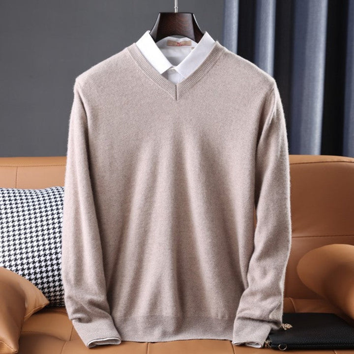 Oliver | Men's V-Neck Cashmere Blend Knitted Jumper Pullover