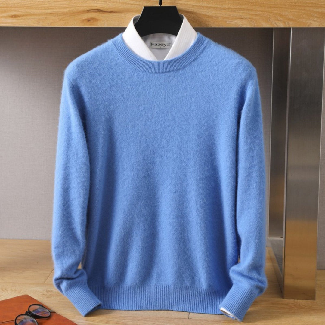Oscar | Mens Jumpers Cashmere Blend Relaxed-Fit Crew-Neck Knitted Pullover