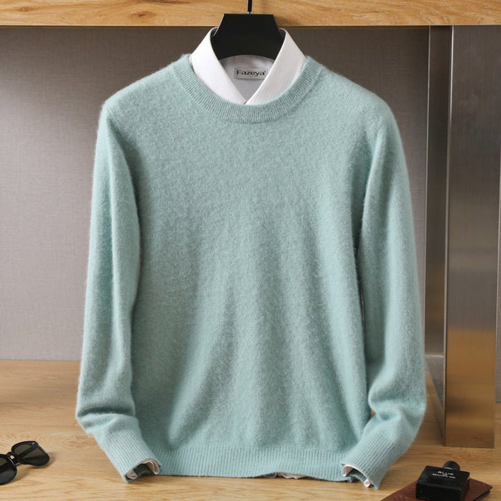 Oscar | Mens Jumpers Cashmere Blend Relaxed-Fit Crew-Neck Knitted Pullover