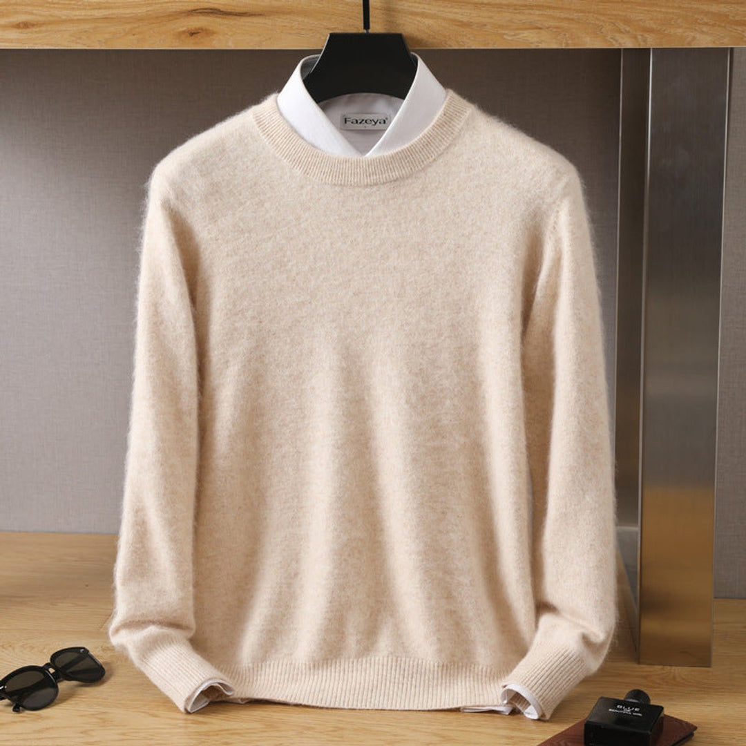 Oscar | Mens Jumpers Cashmere Blend Relaxed-Fit Crew-Neck Knitted Pullover