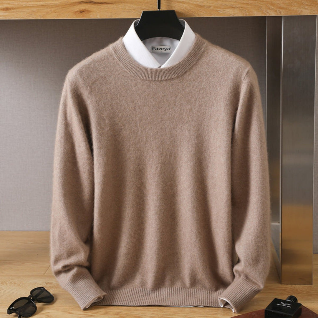 Oscar | Mens Jumpers Cashmere Blend Relaxed-Fit Crew-Neck Knitted Pullover