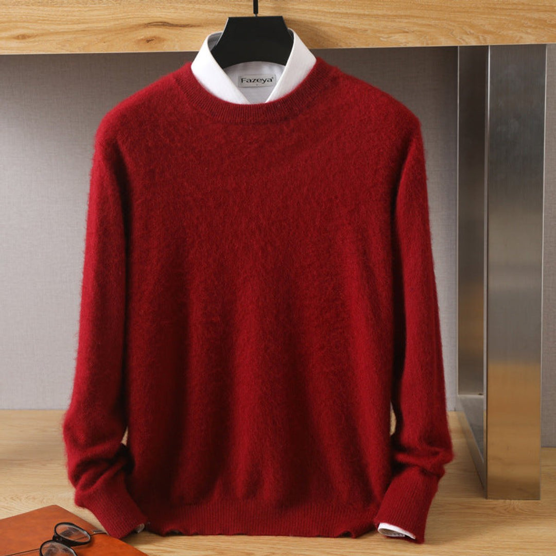 Oscar | Mens Jumpers Cashmere Blend Relaxed-Fit Crew-Neck Knitted Pullover