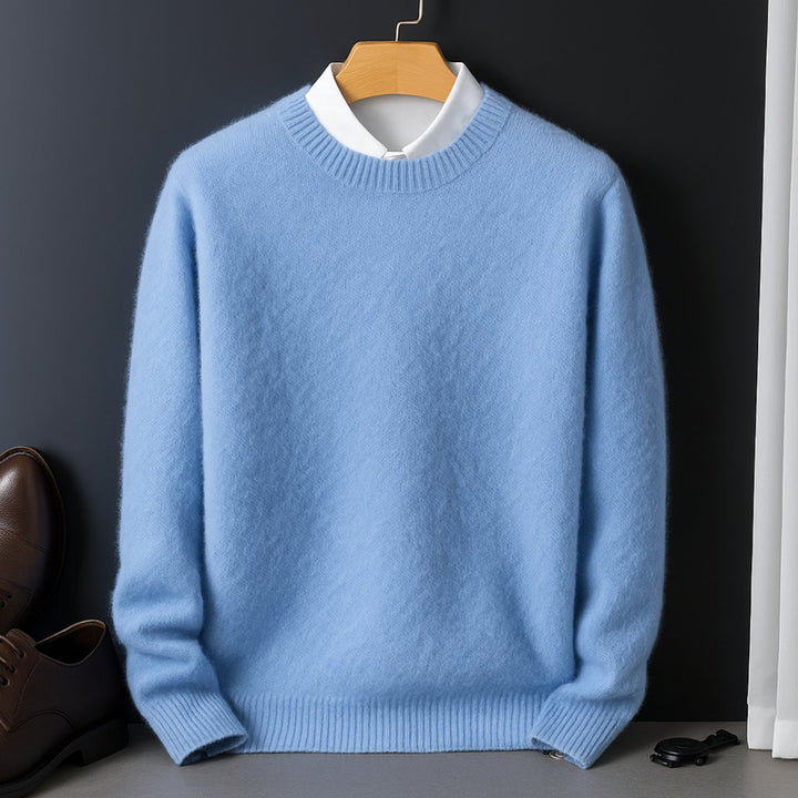 William | Mens Jumpers Cashmere Knit Crew-Neck Fluffy Pullover