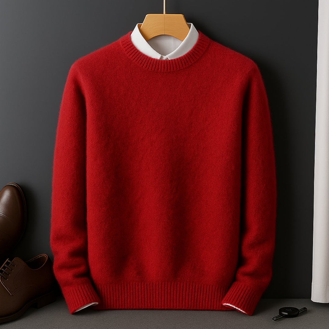 William | Mens Jumpers Cashmere Knit Crew-Neck Fluffy Pullover