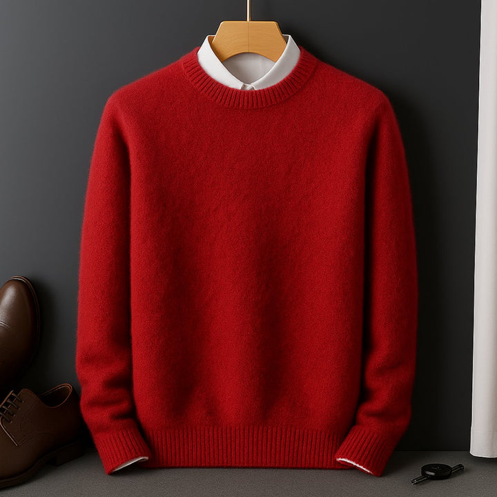 William | Mens Jumpers Cashmere Knit Crew-Neck Fluffy Pullover