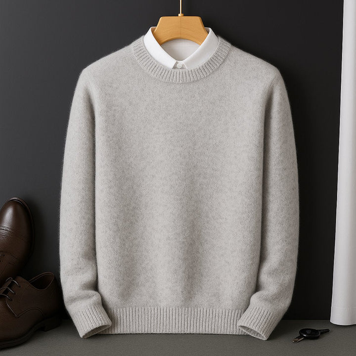 William | Mens Jumpers Cashmere Knit Crew-Neck Fluffy Pullover