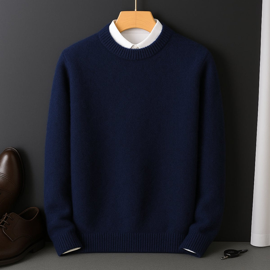 William | Mens Jumpers Cashmere Knit Crew-Neck Fluffy Pullover