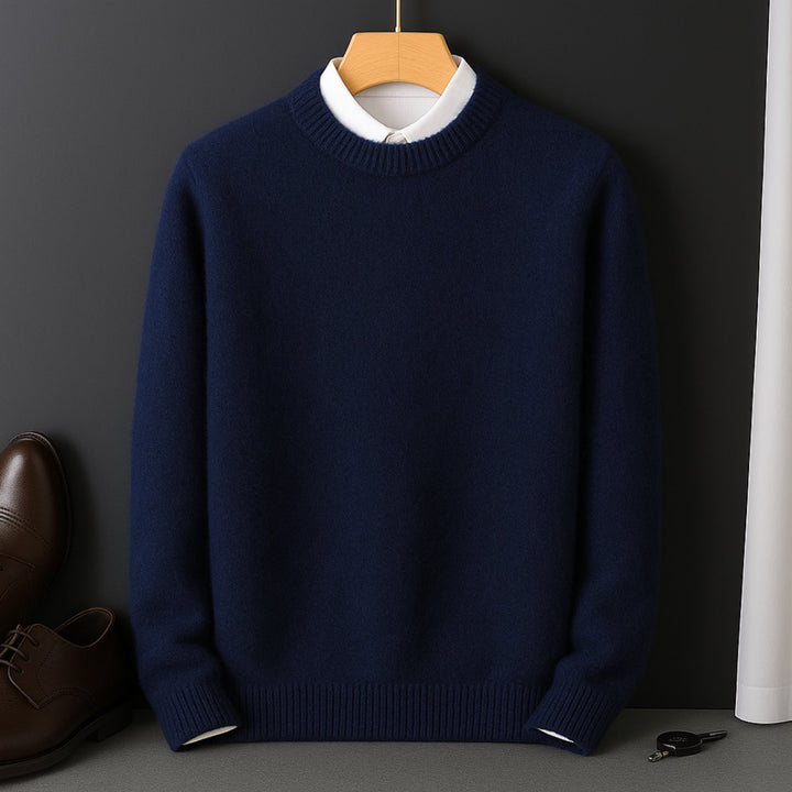 William | Mens Jumpers Cashmere Knit Crew-Neck Fluffy Pullover