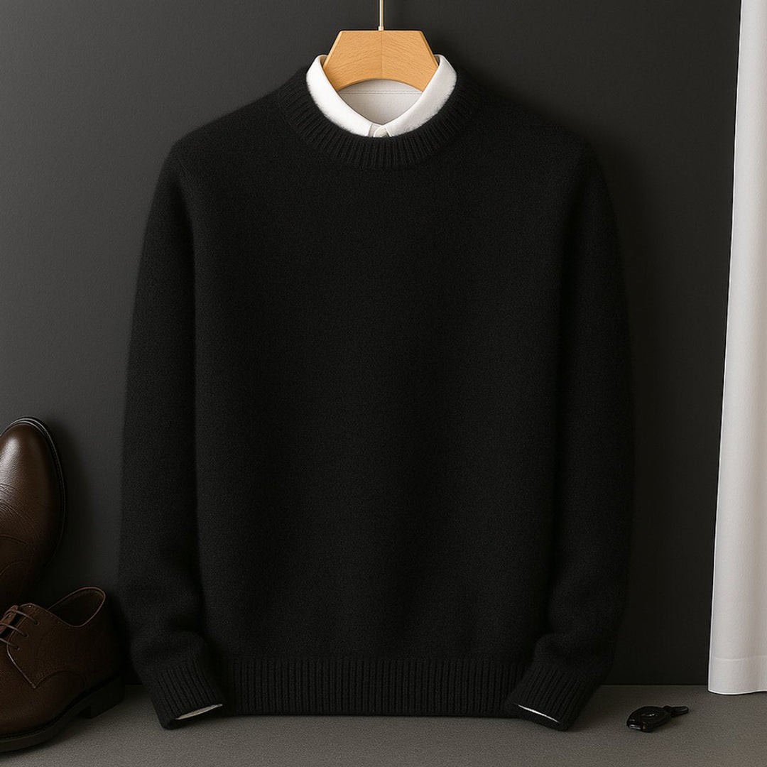 William | Mens Jumpers Cashmere Knit Crew-Neck Fluffy Pullover