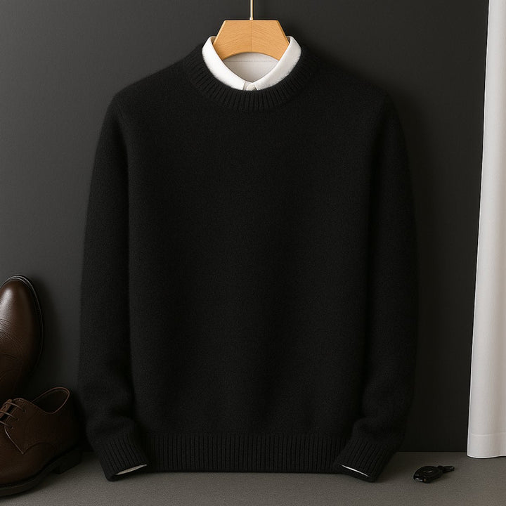 William | Mens Jumpers Cashmere Knit Crew-Neck Fluffy Pullover
