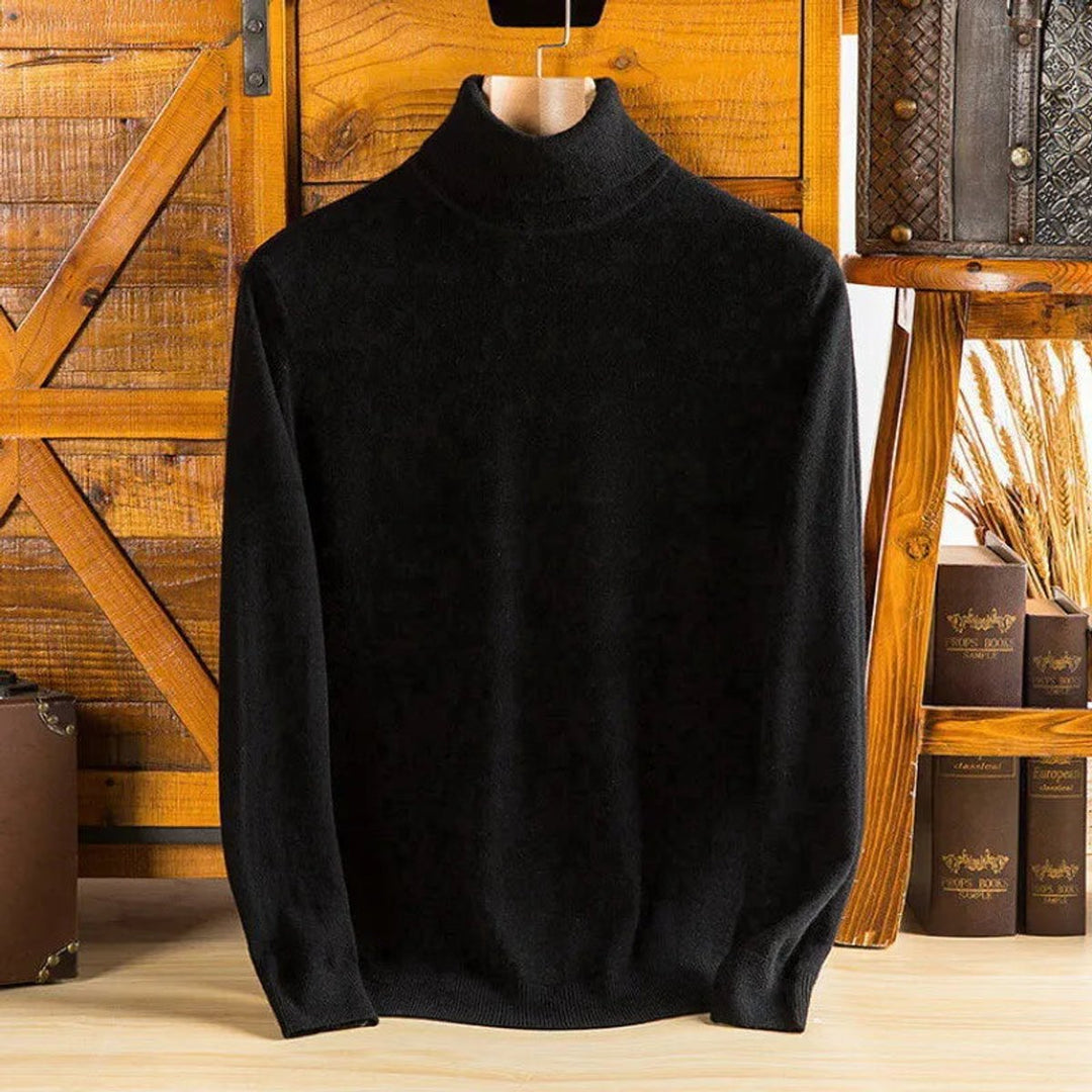 Noah | Men's Cashmere Roll Neck Jumper Ribbed Cuffs Tailored Fit