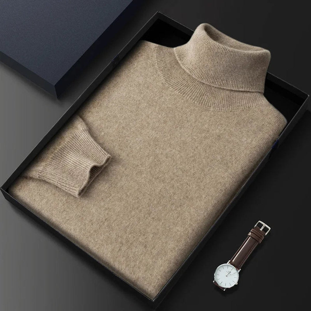 Noah | Men's Cashmere Roll Neck Jumper Ribbed Cuffs Tailored Fit