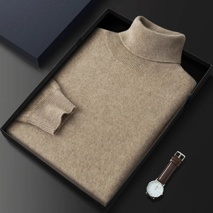 Noah | Men's Cashmere Roll Neck Jumper Ribbed Cuffs Tailored Fit