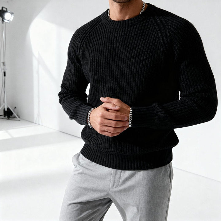 Oscar | Mens Jumpers Heavyweight Cotton Fisherman Rib Crewneck Knit