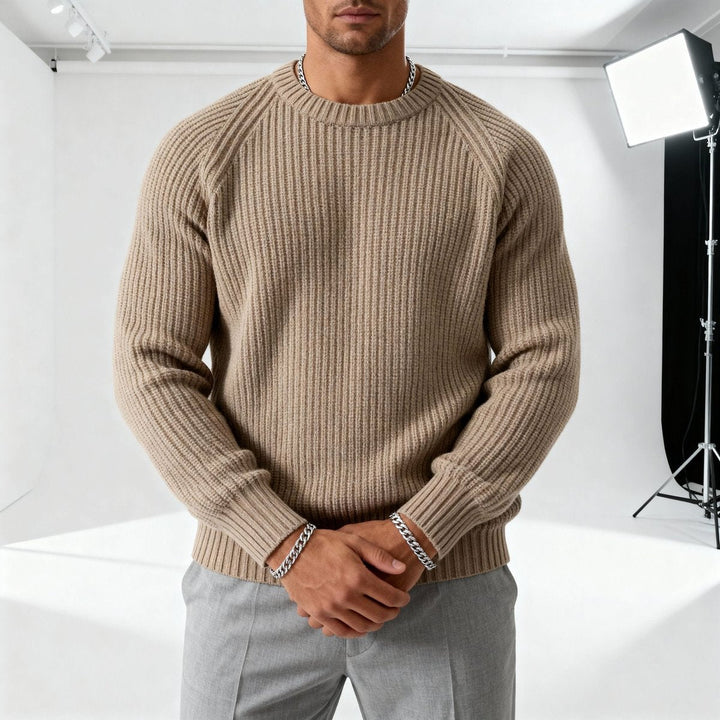 Oscar | Mens Jumpers Heavyweight Cotton Fisherman Rib Crewneck Knit