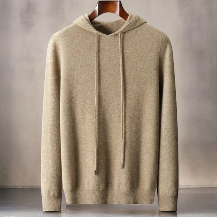 Noah | Men's Merino Wool Hooded Knit Jumper Drawstring Hood
