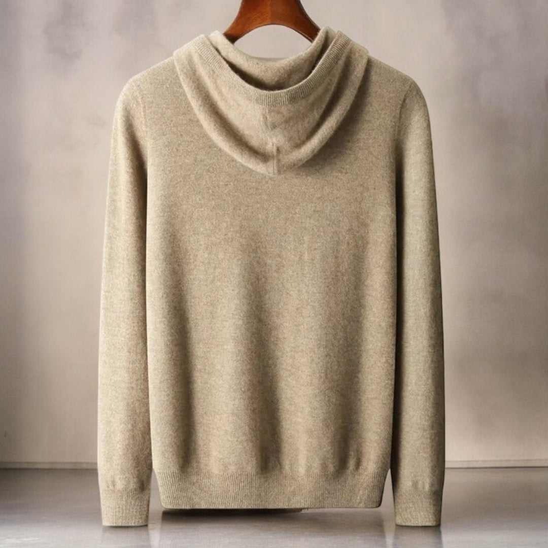 Noah | Men's Merino Wool Hooded Knit Jumper Drawstring Hood