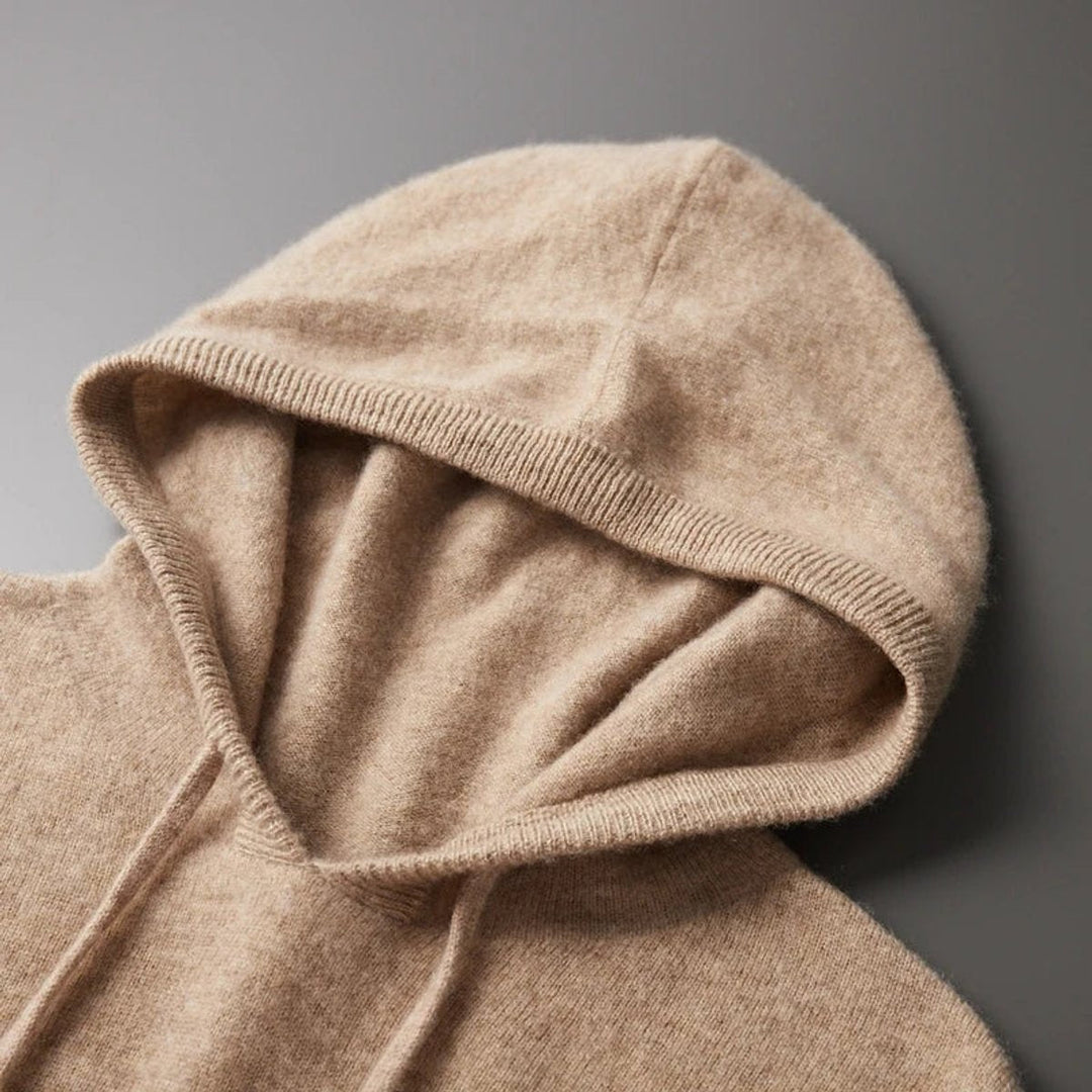 Noah | Men's Merino Wool Hooded Knit Jumper Drawstring Hood