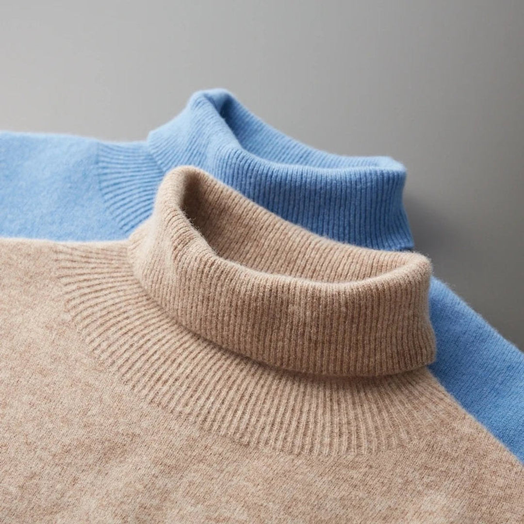 James | Men's Merino Wool Roll Neck Jumper Tailored Fit Knit