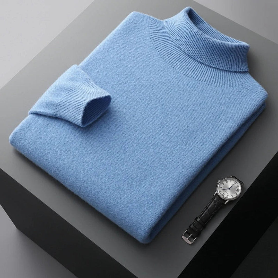 James | Men's Merino Wool Roll Neck Jumper Tailored Fit Knit