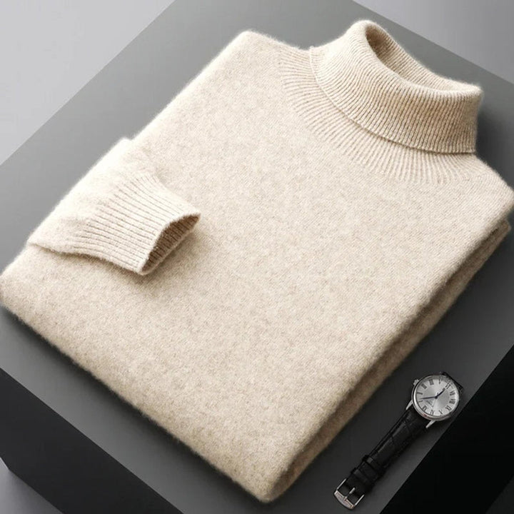 James | Men's Merino Wool Roll Neck Jumper Tailored Fit Knit