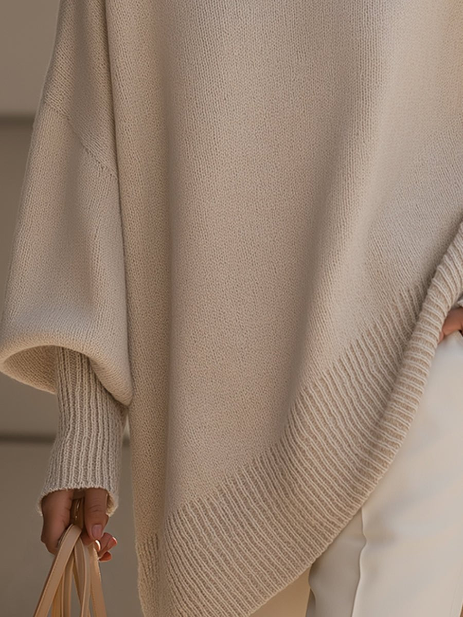 Louis | Men's Oversized Batwing Poncho Jumper Ribbed Cuffs and Hem