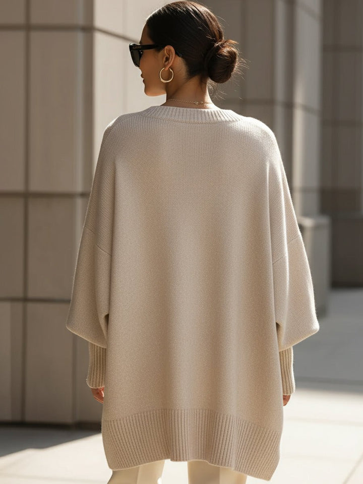 Louis | Men's Oversized Batwing Poncho Jumper Ribbed Cuffs and Hem