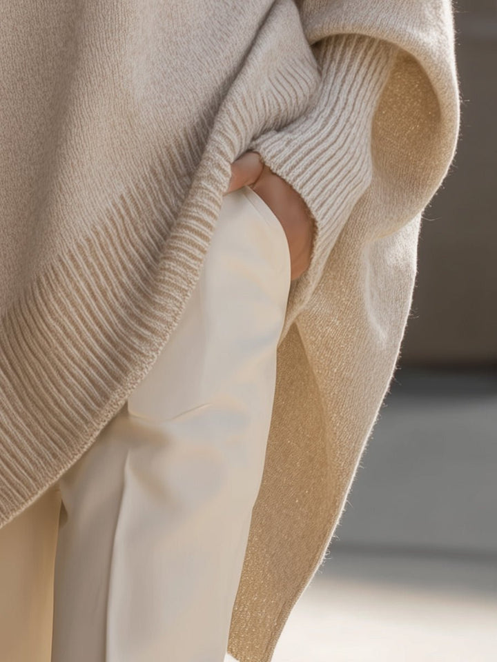 Louis | Men's Oversized Batwing Poncho Jumper Ribbed Cuffs and Hem