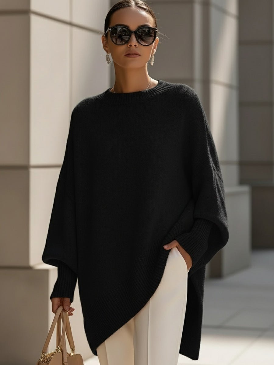 Louis | Men's Oversized Batwing Poncho Jumper Ribbed Cuffs and Hem