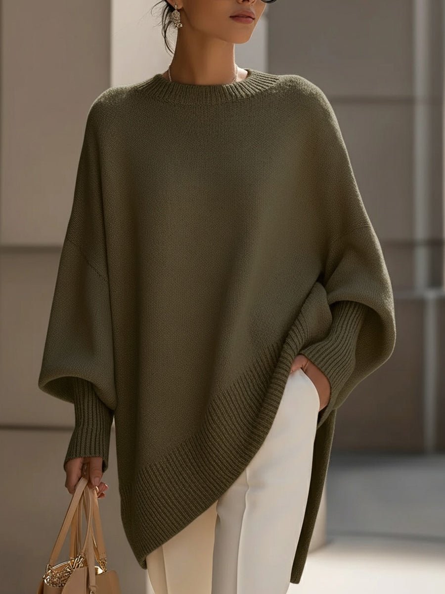 Louis | Men's Oversized Batwing Poncho Jumper Ribbed Cuffs and Hem