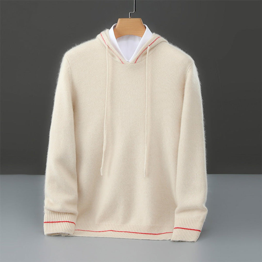 George | Men's Pure Cashmere Knitted Hoodie Drawstring Pullover