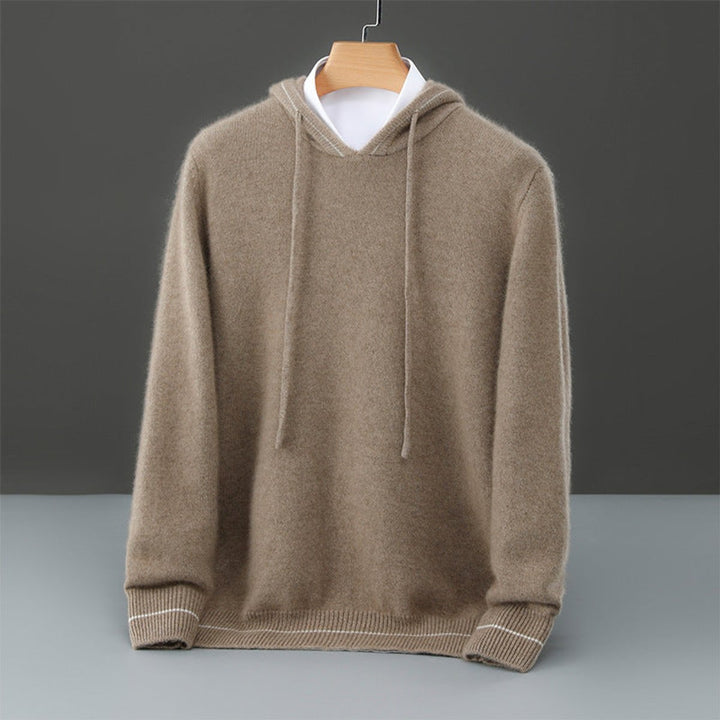 George | Men's Pure Cashmere Knitted Hoodie Drawstring Pullover