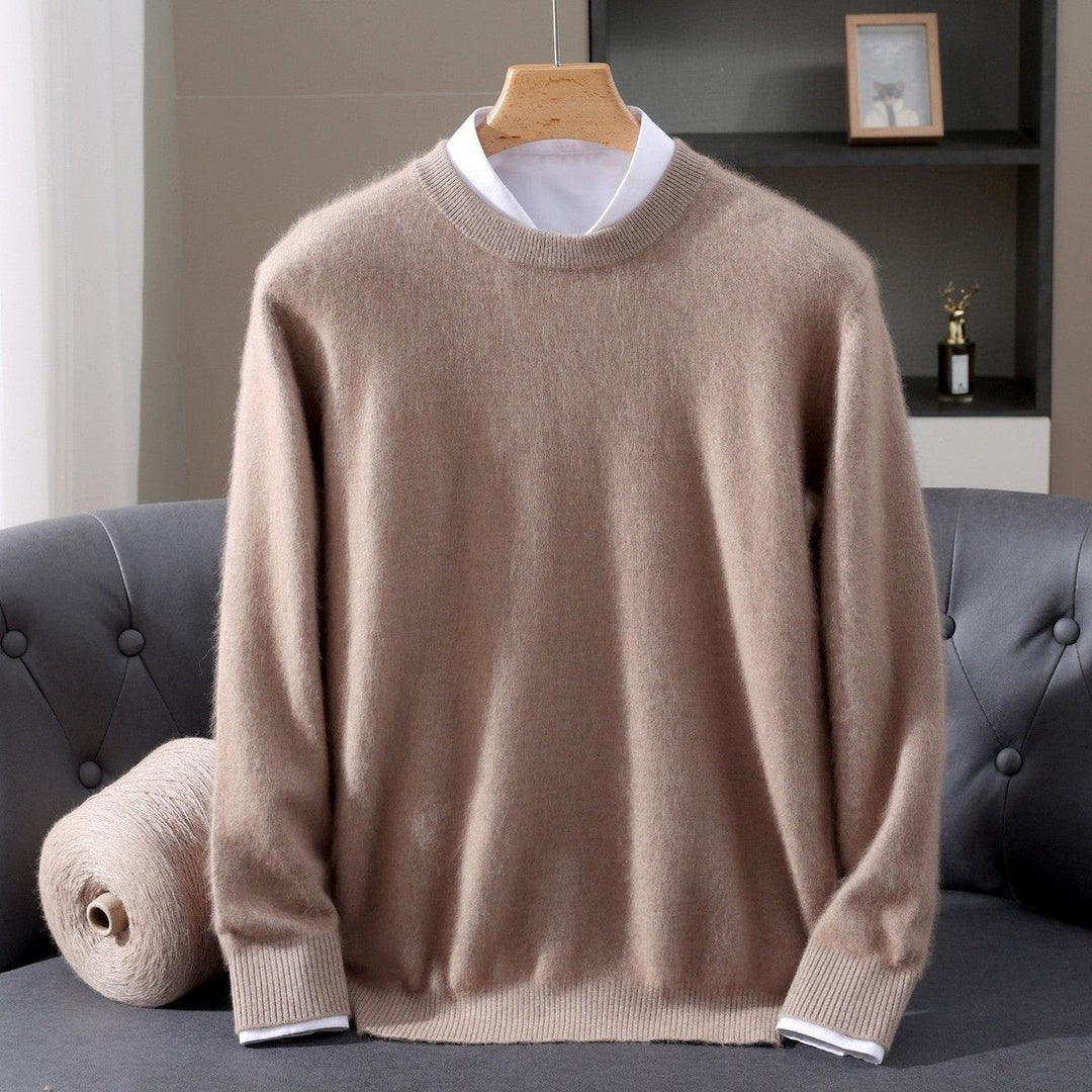 Harry | Men's Fluffy Mink Cashmere Blend Crew Neck Jumper Relaxed Fit