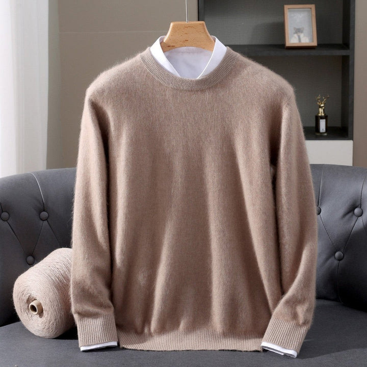 Harry | Men's Fluffy Mink Cashmere Blend Crew Neck Jumper Relaxed Fit