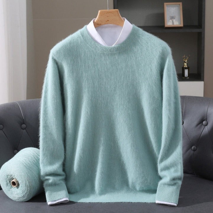 Harry | Men's Fluffy Mink Cashmere Blend Crew Neck Jumper Relaxed Fit