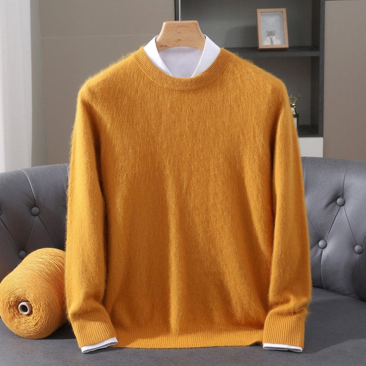 Harry | Men's Fluffy Mink Cashmere Blend Crew Neck Jumper Relaxed Fit