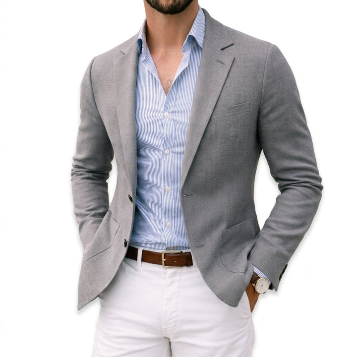 James | Men's Knit Blazer Smart Casual Tailored Jacket Notch Lapel