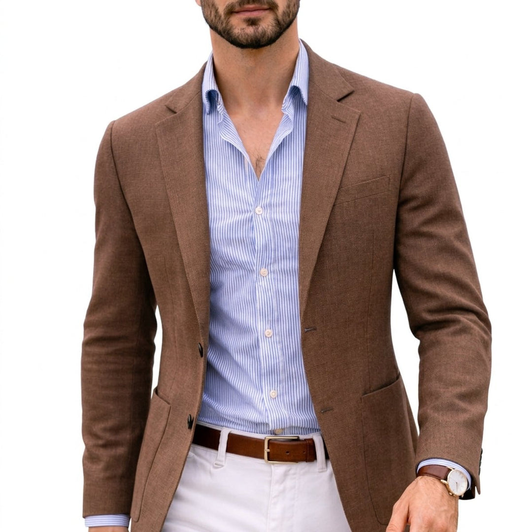 James | Men's Knit Blazer Smart Casual Tailored Jacket Notch Lapel
