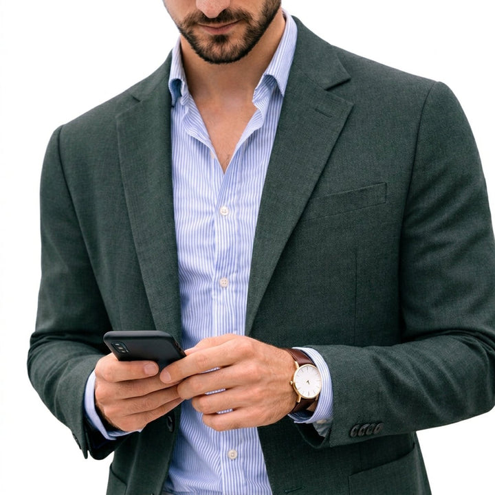 James | Men's Knit Blazer Smart Casual Tailored Jacket Notch Lapel