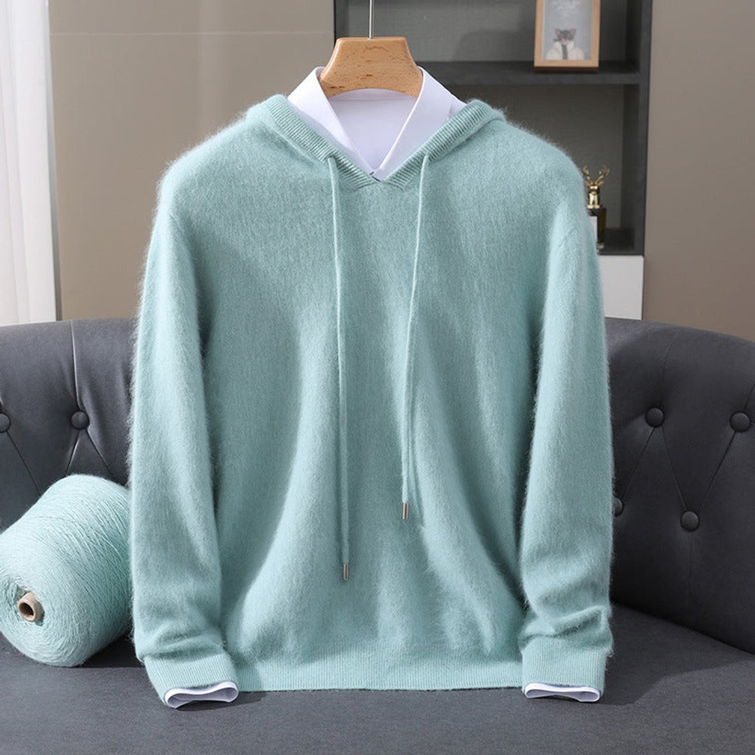 Harry | Mens Knitted Cashmere Hoodie Jumper Drawstring Pullover