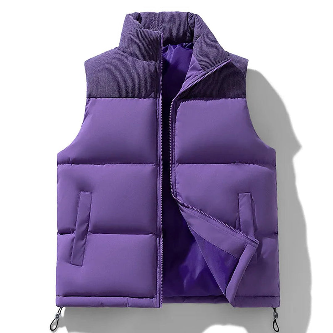 Theo | Men's Knitted Collar Quilted Zip Gilet Insulated Sleeveless Vest