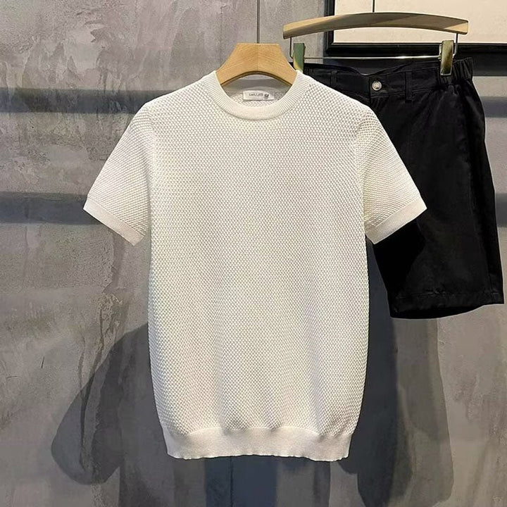Jacob | Men's Textured Knit Crew Neck Jumper Cotton Blend