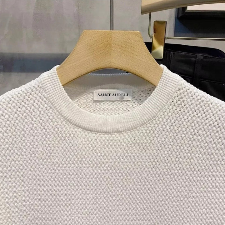 Jacob | Men's Textured Knit Crew Neck Jumper Cotton Blend