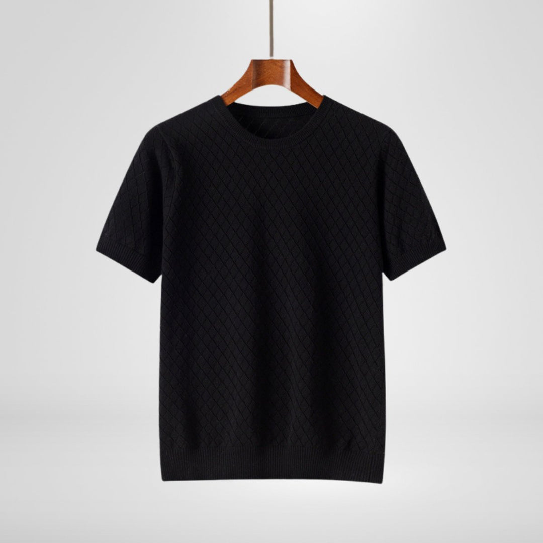 Freddie | Men's Diamond Stitch Knitted Jumper Lightweight Cotton