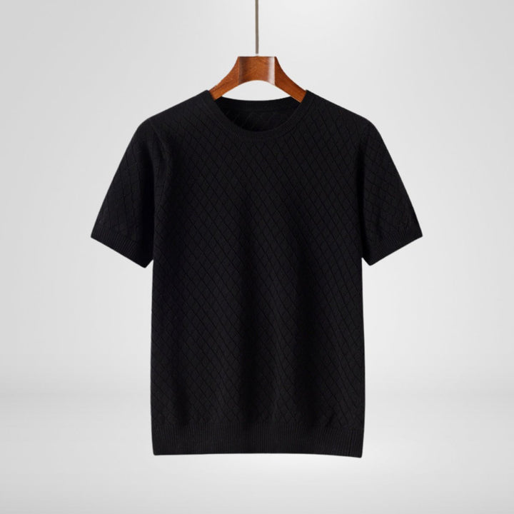 Freddie | Men's Diamond Stitch Knitted Jumper Lightweight Cotton