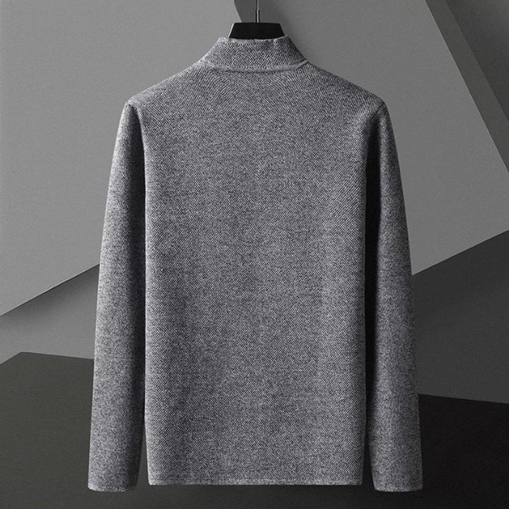 Jacob | Men's Knitted Wool Cardigan Collarless Button-Up Jumper