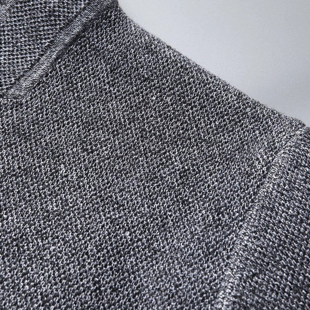 Jacob | Men's Knitted Wool Cardigan Collarless Button-Up Jumper