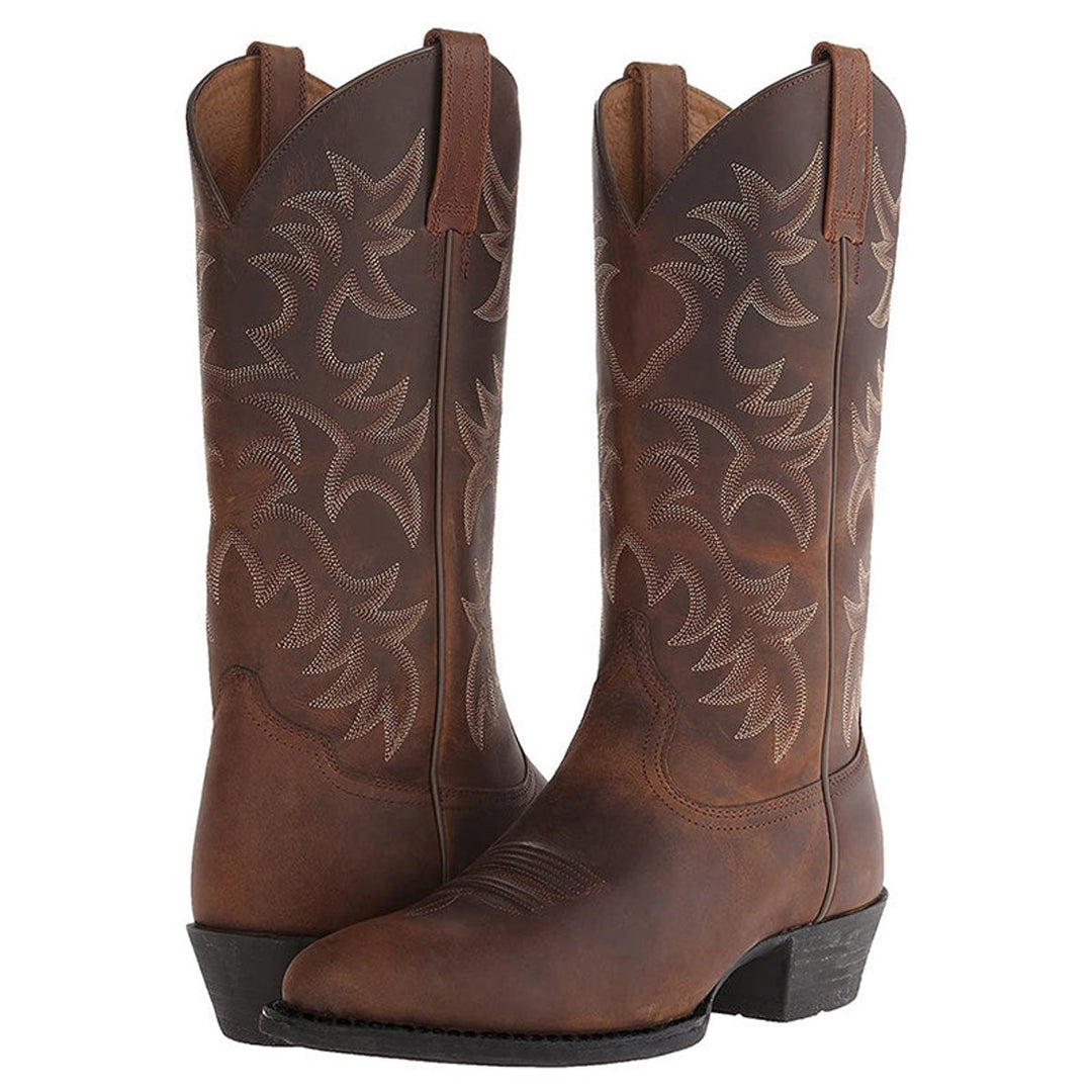 Arthur | Men's Leather Knee-High Western Cowboy Boots Pointed Toe